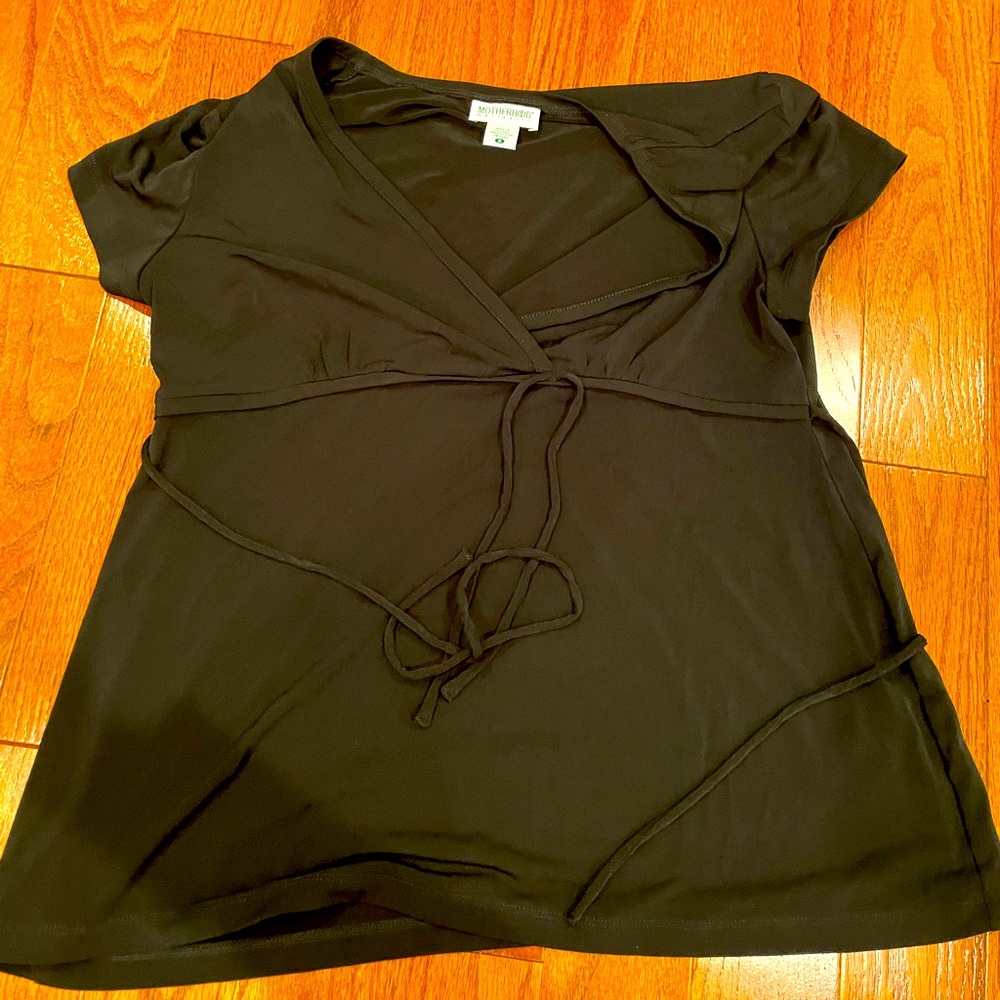 Black v neck maternity top size S
